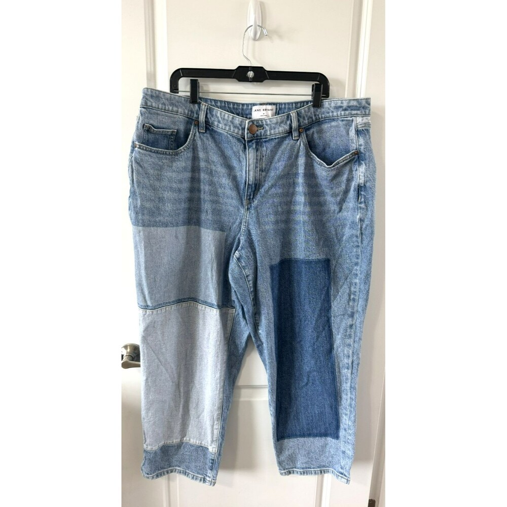 Lane Bryant Women MidRise Boyfriend Jeans 20 Blue Denim Magic Waistband Patch
